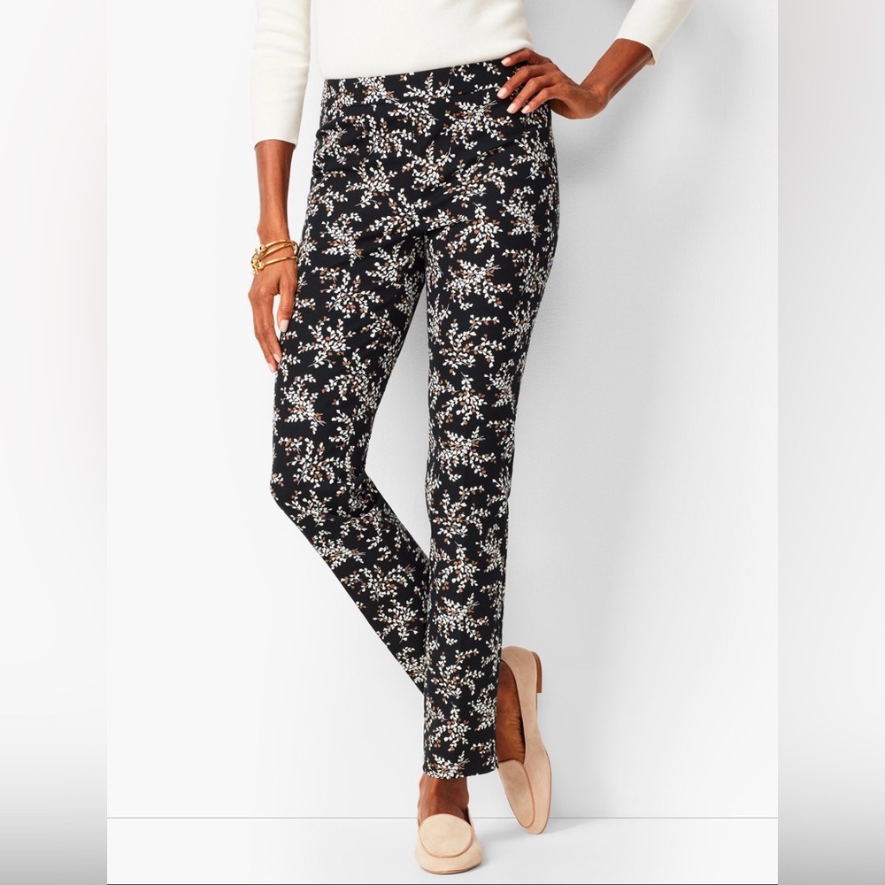 NWT Talbots Chatham‎ Ankle Pants - Petal Print 10